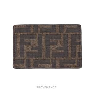 🔴 Fendi Card Holder Wallet NM - FF Zucca Canvas Black